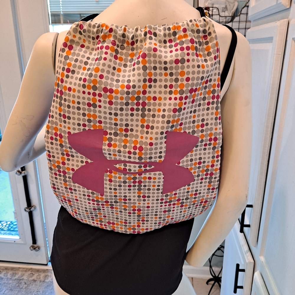 Under Armour Pink and Red Drawstring Bag